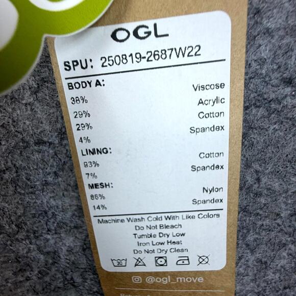 OGL Move Brami Top Women Medium Morning Mist Eco Mousse Off Shoulder Side Ruched - Picture 7 of 8